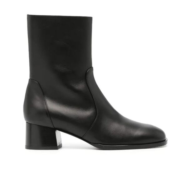 STUART WEITZMAN Black Leather Nola Zip Ankle Boots - Picture 1 of 10